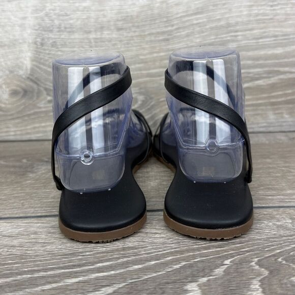 Tkees Mia Napa Women’s Sz 8/EU 39 Black Leather Strappy Toe Loop Sandals - Picture 4 of 11